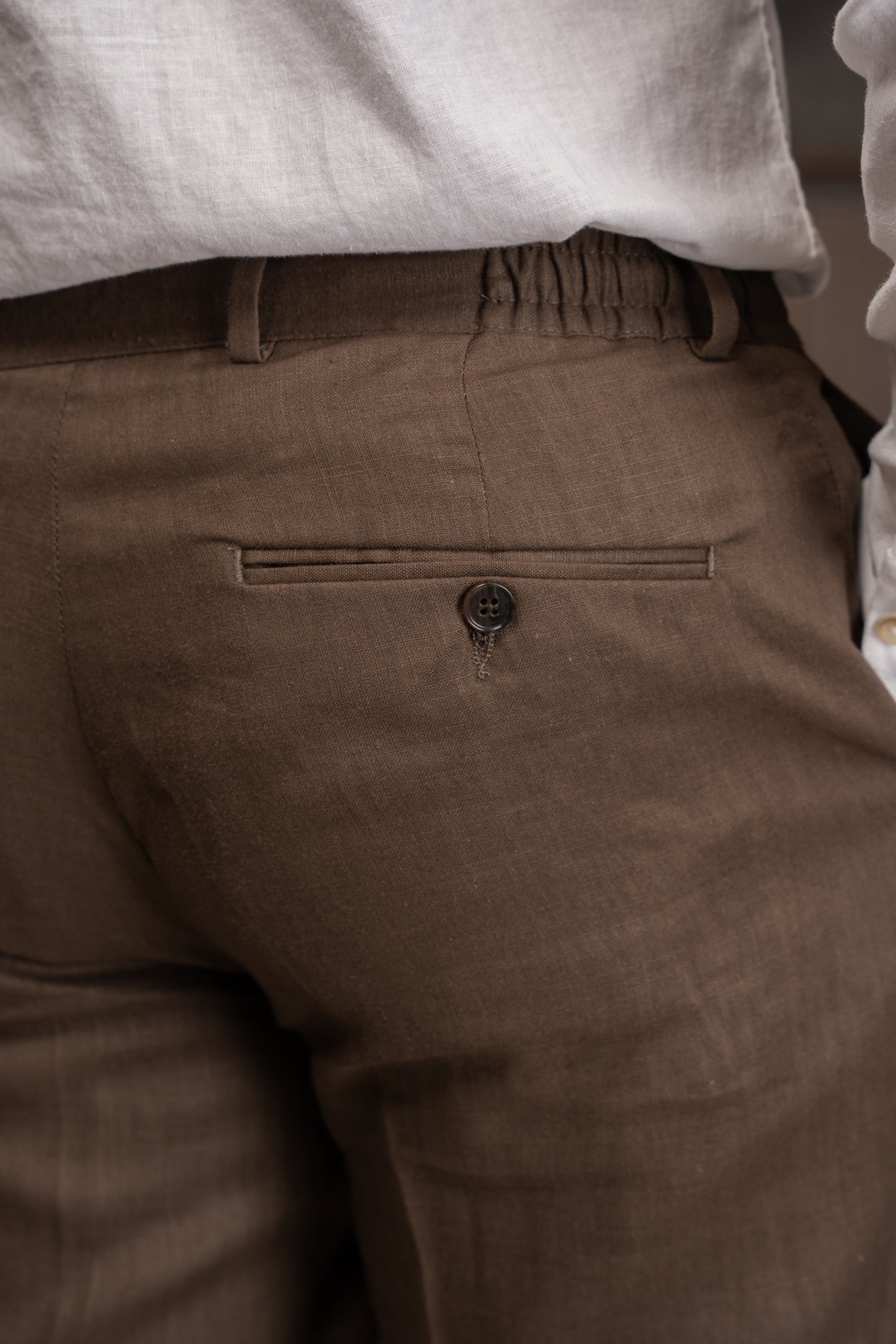 BROWN CASUAL LINEN SUIT