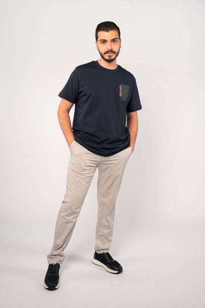 NAVY DISCOVER THICK RELAXED TSHIRT