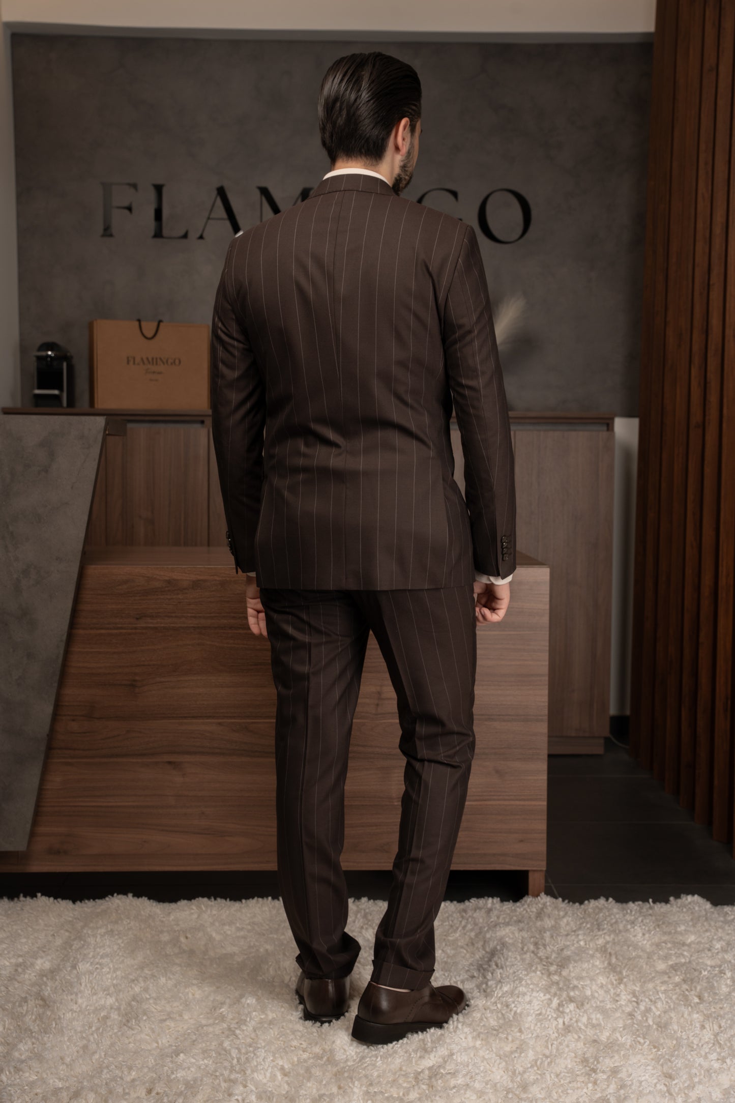BROWN LINED DOBETTI SUIT