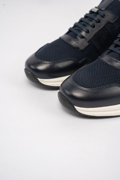 NAVY MIX MATERIAL SNEAKER