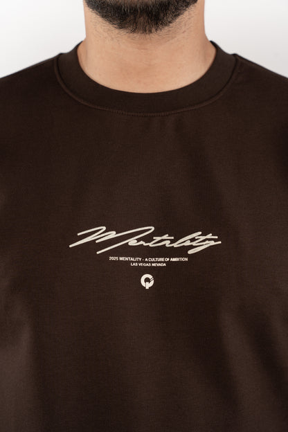 BROWN MENTALITY RELAXED TSHIRT