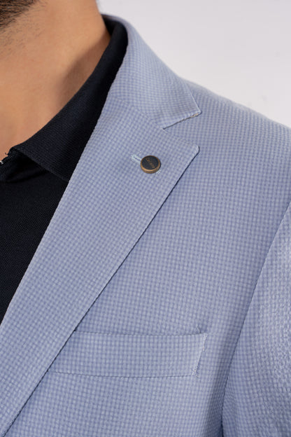 BLUE MINIMAL TEXTURE BLAZER