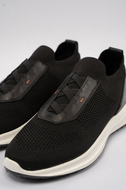 BLACK CASUAL ELASTIC SNEAKER