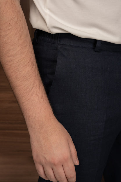 NAVY CASUAL LINEN SUIT