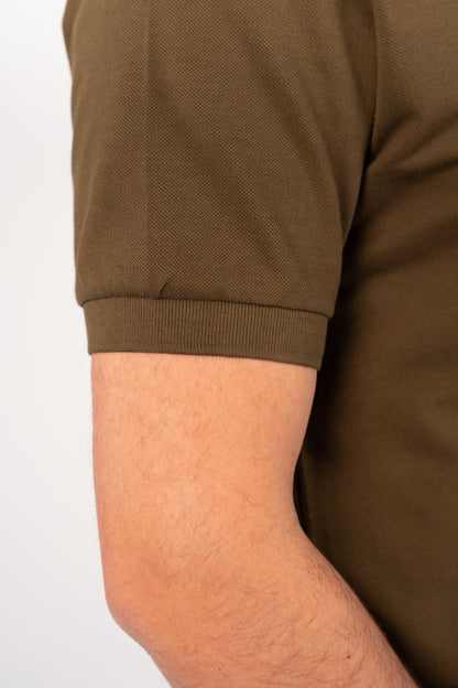 OLIVE CASUAL BUTTON POLO