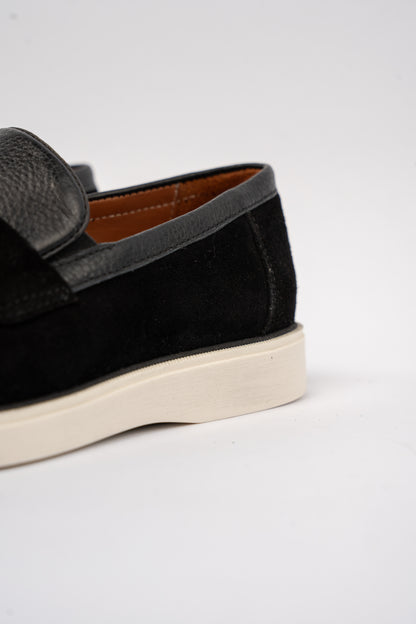 BLACK MIXED PENNY LOAFER