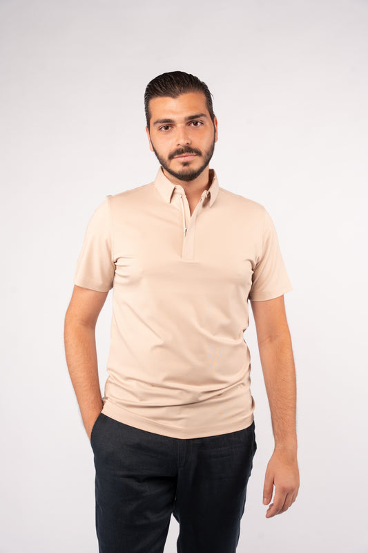 BEIGE EVERYDAY RAYON POLO