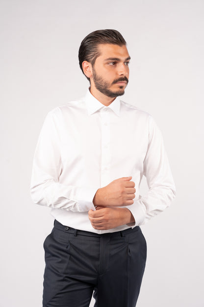 WHITE CLASSIC SHIRT 100% COTTON