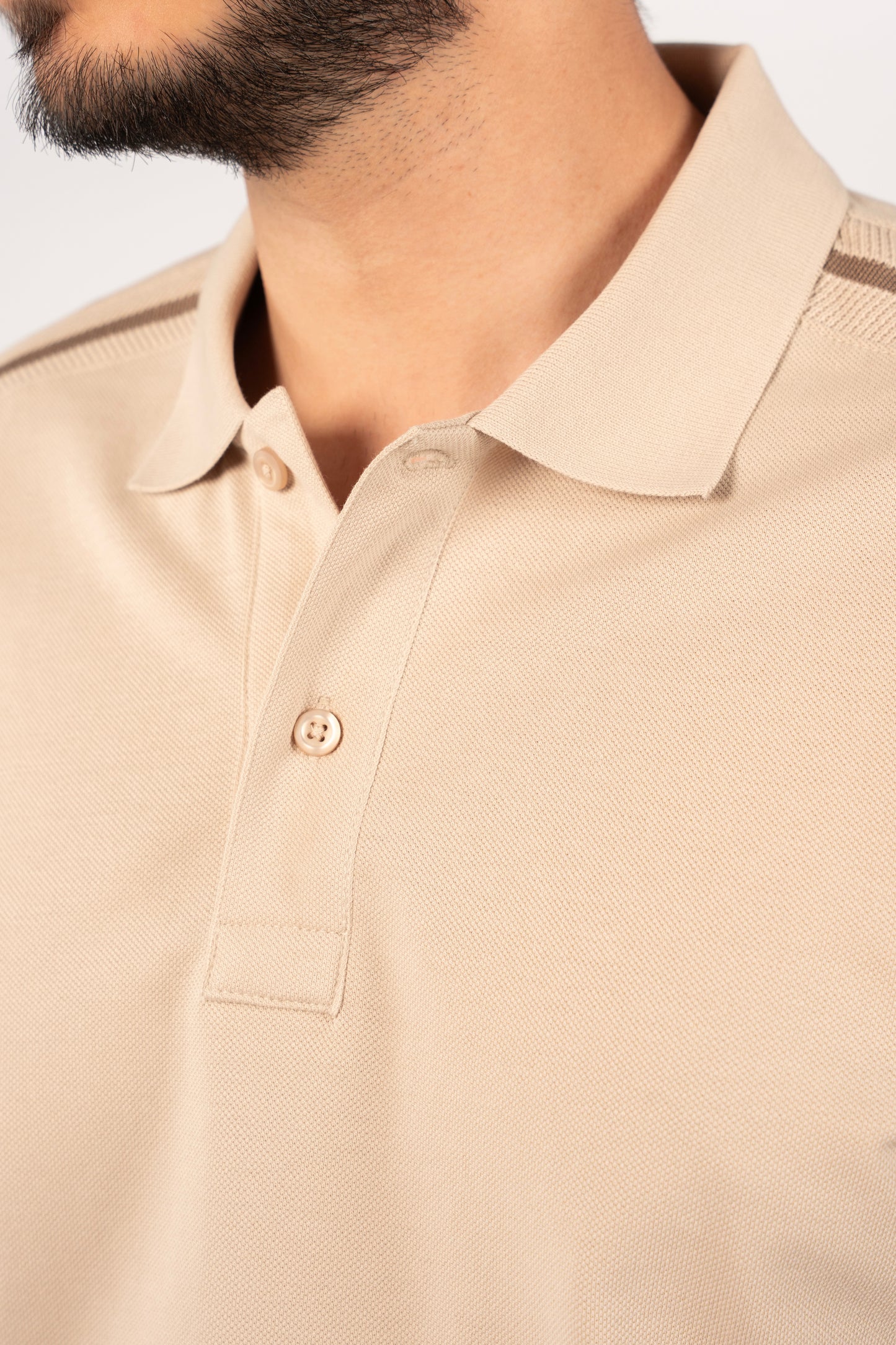 BEIGE CASUAL BUTTON POLO