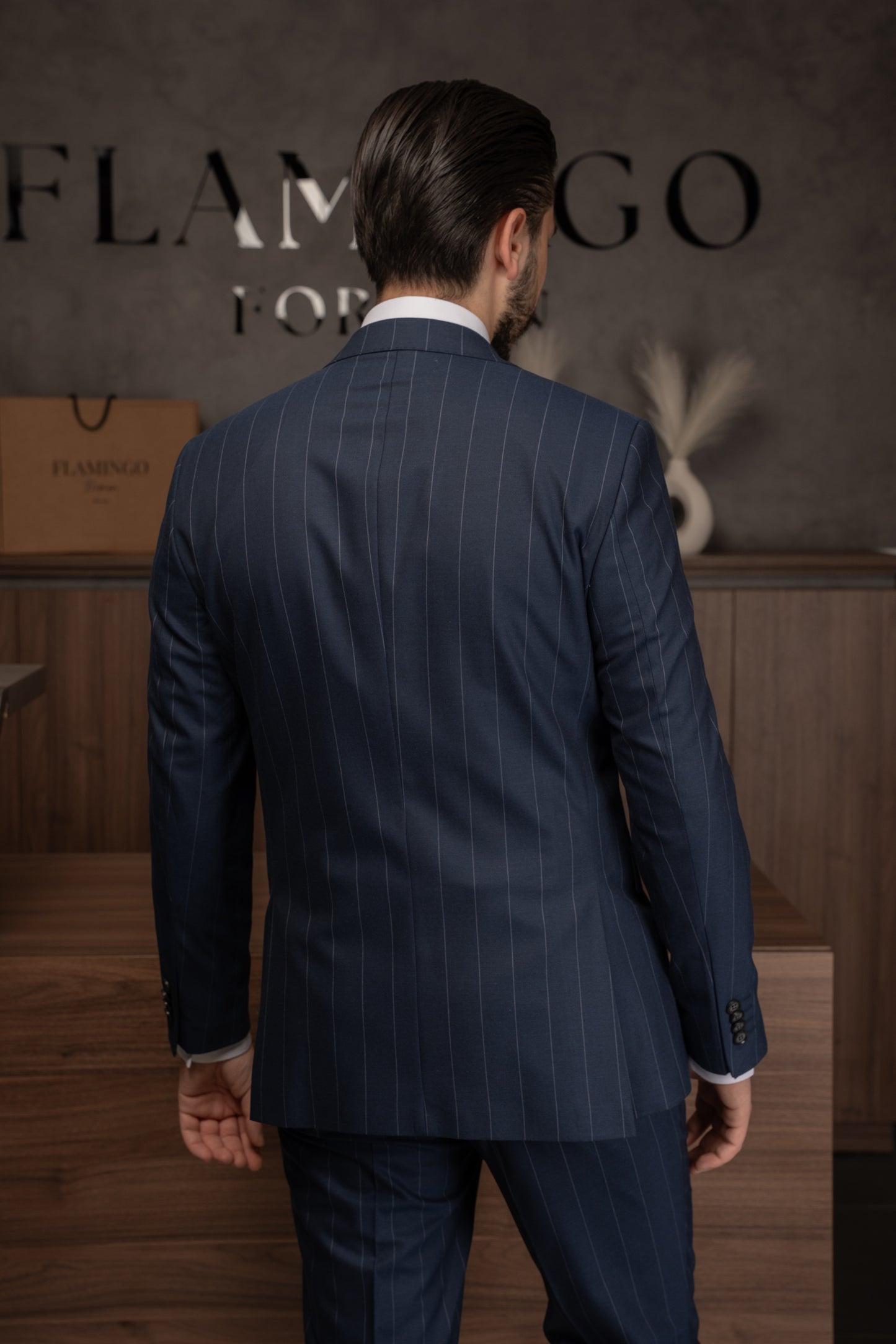 NAVY LINED DOBETTI SUIT