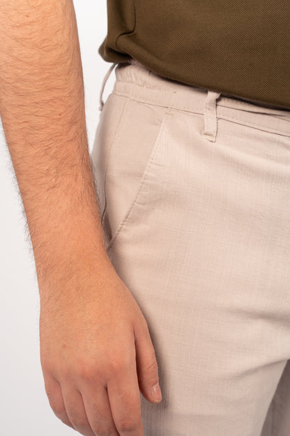 LIGHT BEIGE LINEN TROUSERS