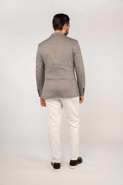 DARK GREY SEMI LINEN BLAZER