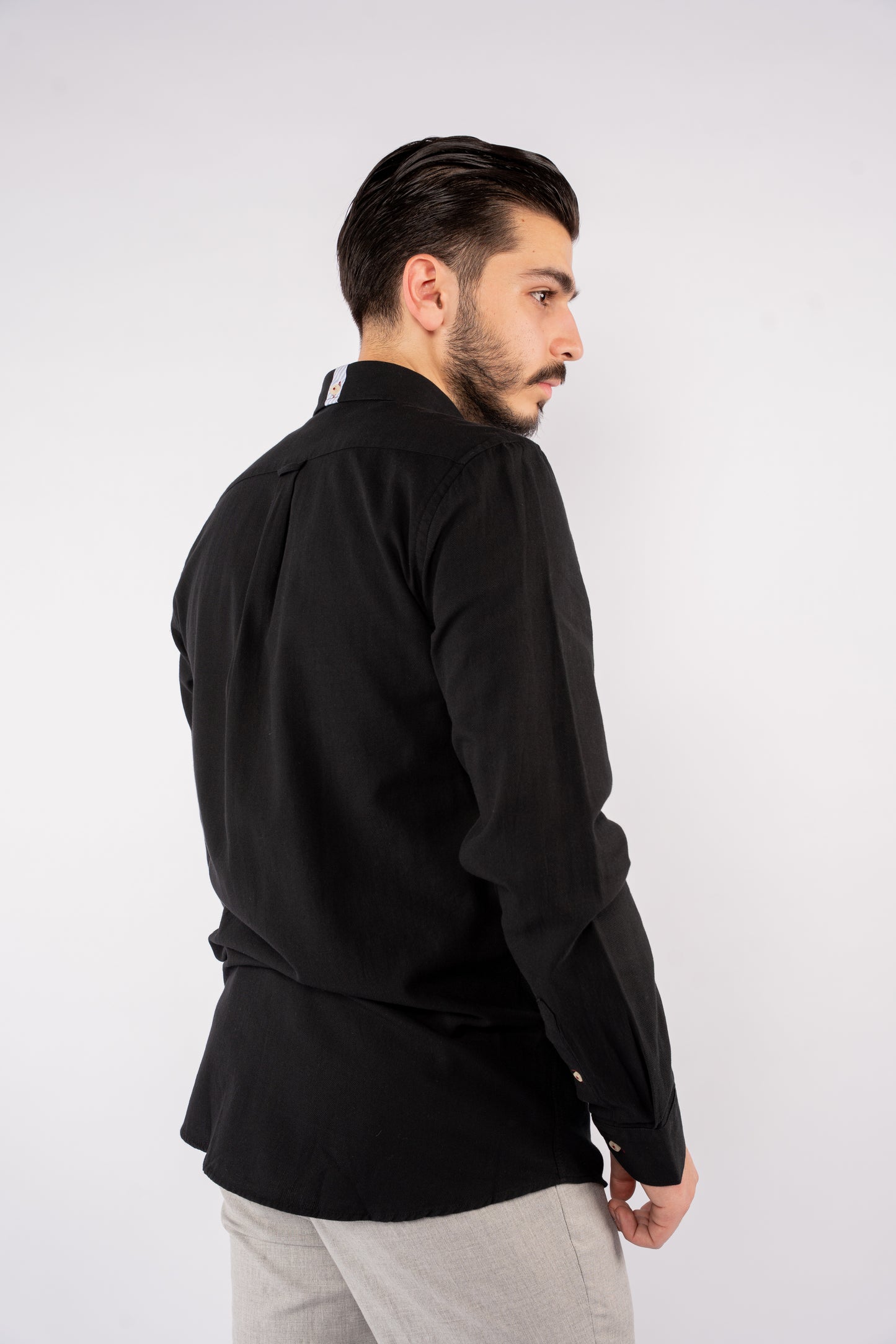 BLACK PIQUET SHIRT