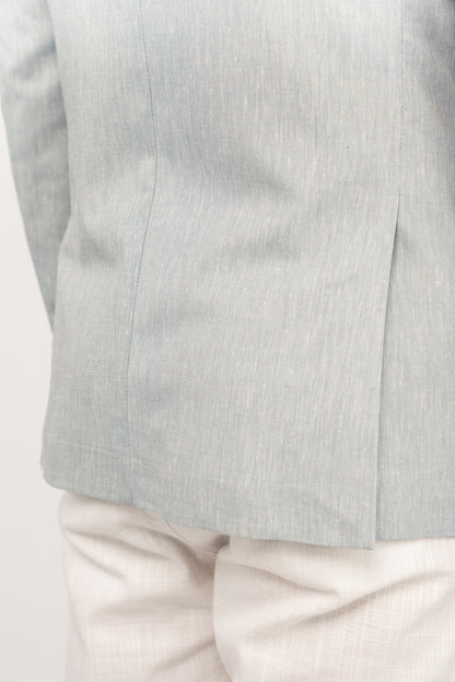 BLUE SEMI LINEN BLAZER
