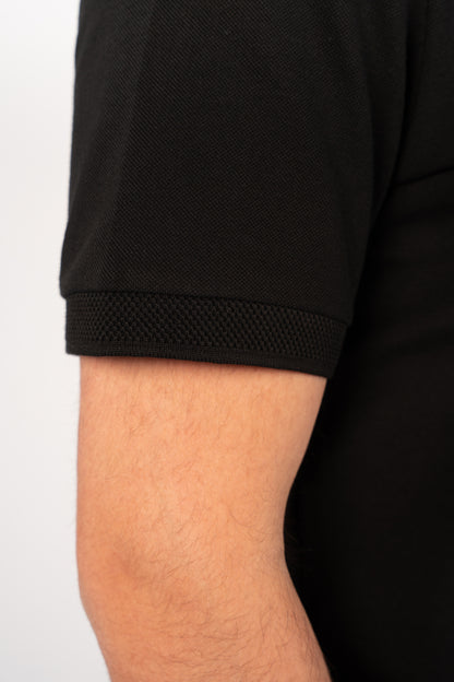 BLACK CASUAL BUTTON POLO