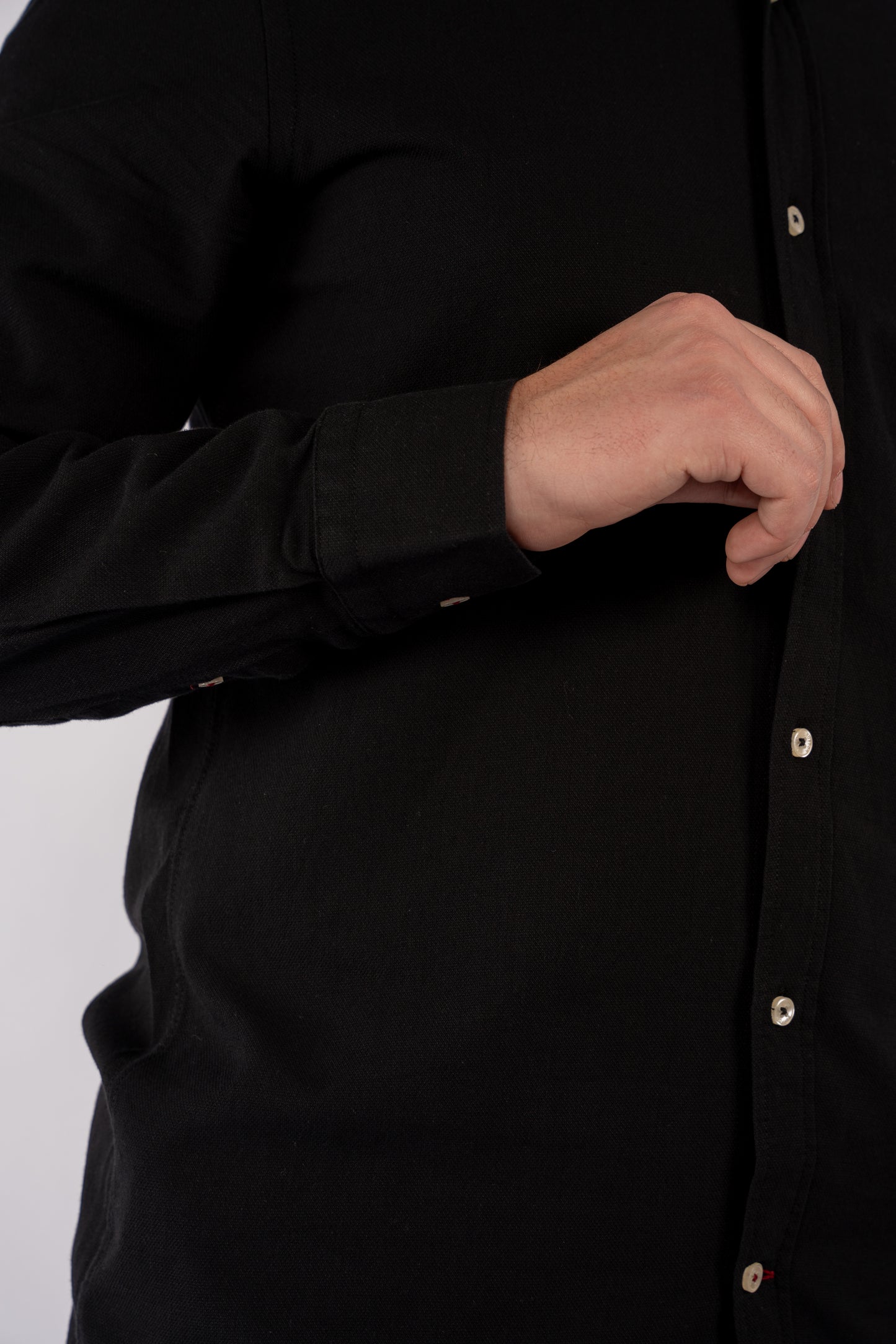 BLACK PIQUET SHIRT