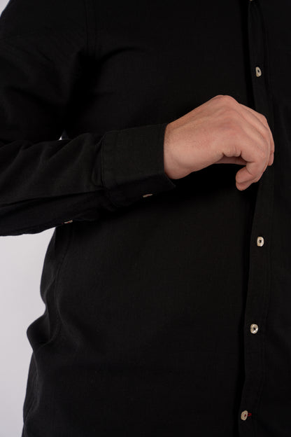 BLACK PIQUET SHIRT
