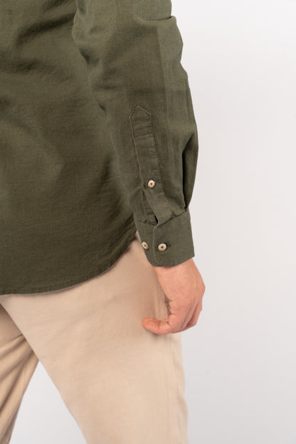 OLIVE LINEN SHIRT