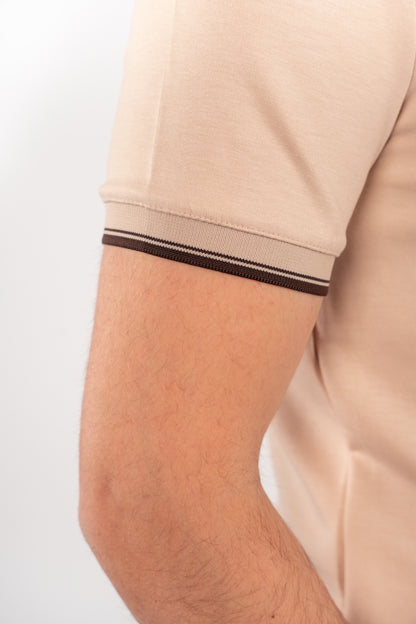 BEIGE CLIP BUTTON POLO