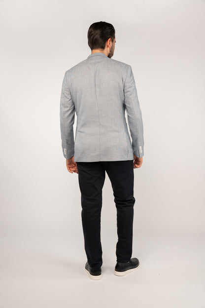 BLUE SEMI LINEN BLAZER