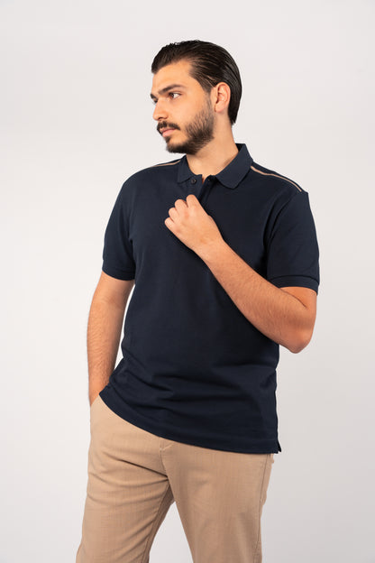 NAVY CASUAL BUTTON POLO