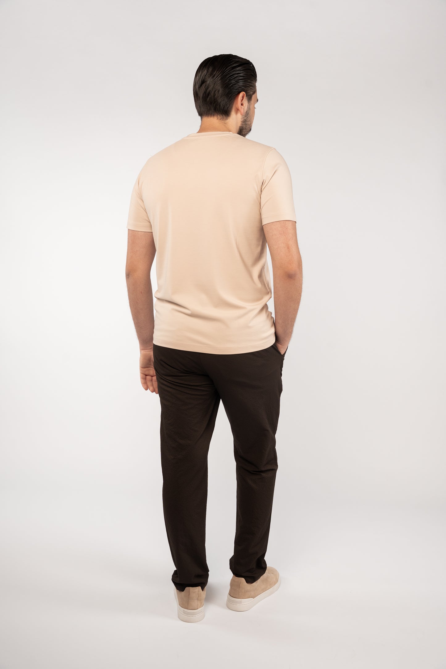 BEIGE CASUAL RAYON TSHIRT