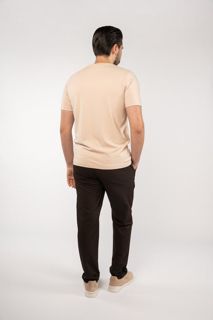 BEIGE CASUAL RAYON TSHIRT