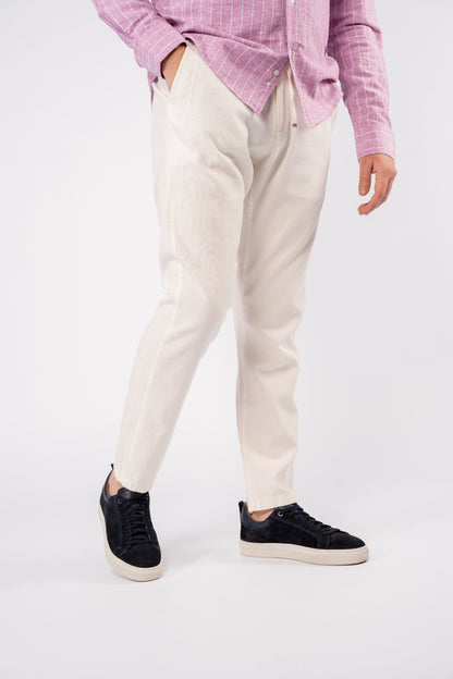 PINK LINED LINEN SHIRT