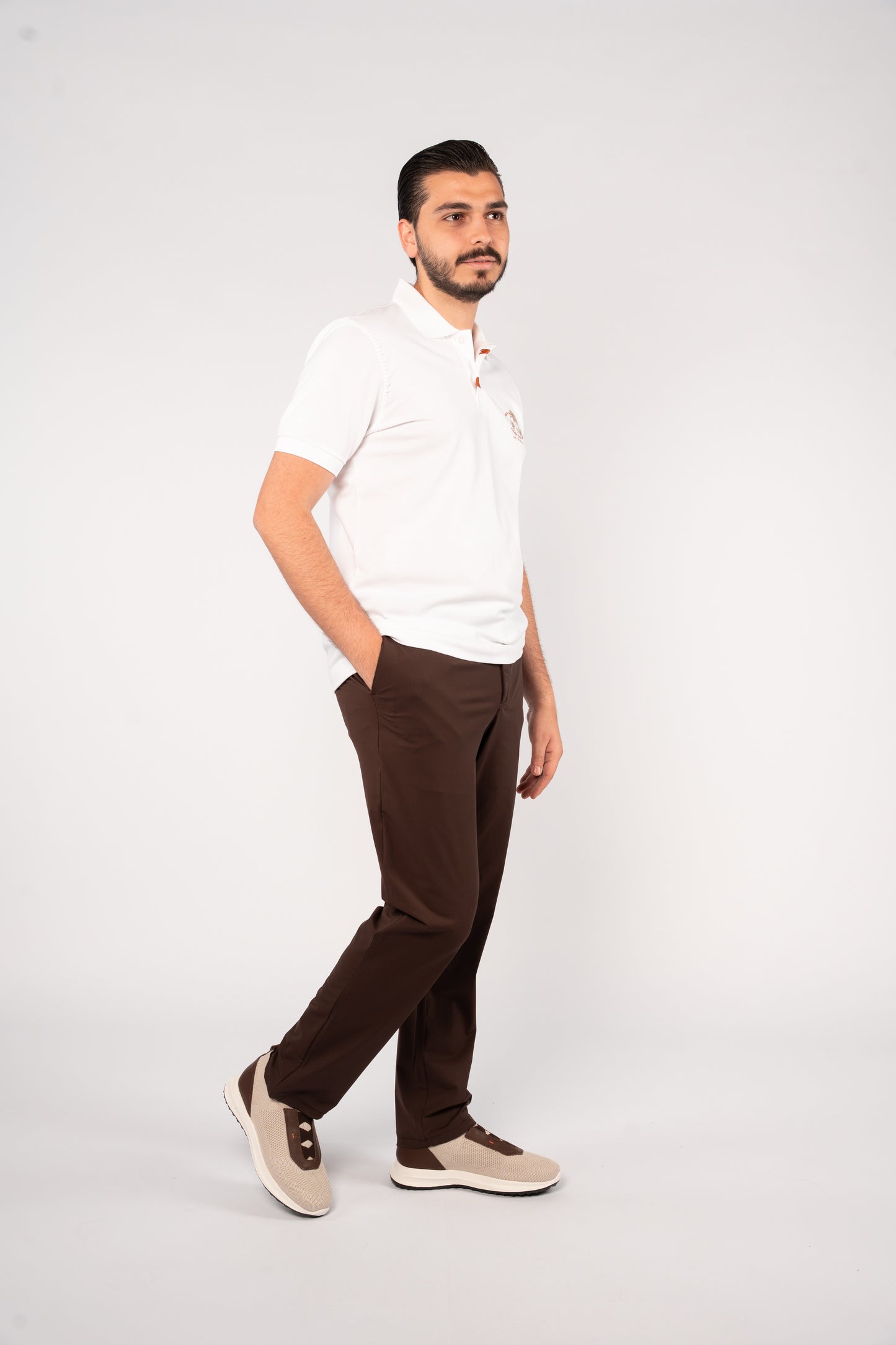 WHITE MINIMAL PALM POLO