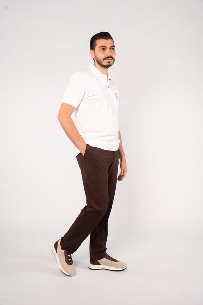 WHITE MINIMAL PALM POLO