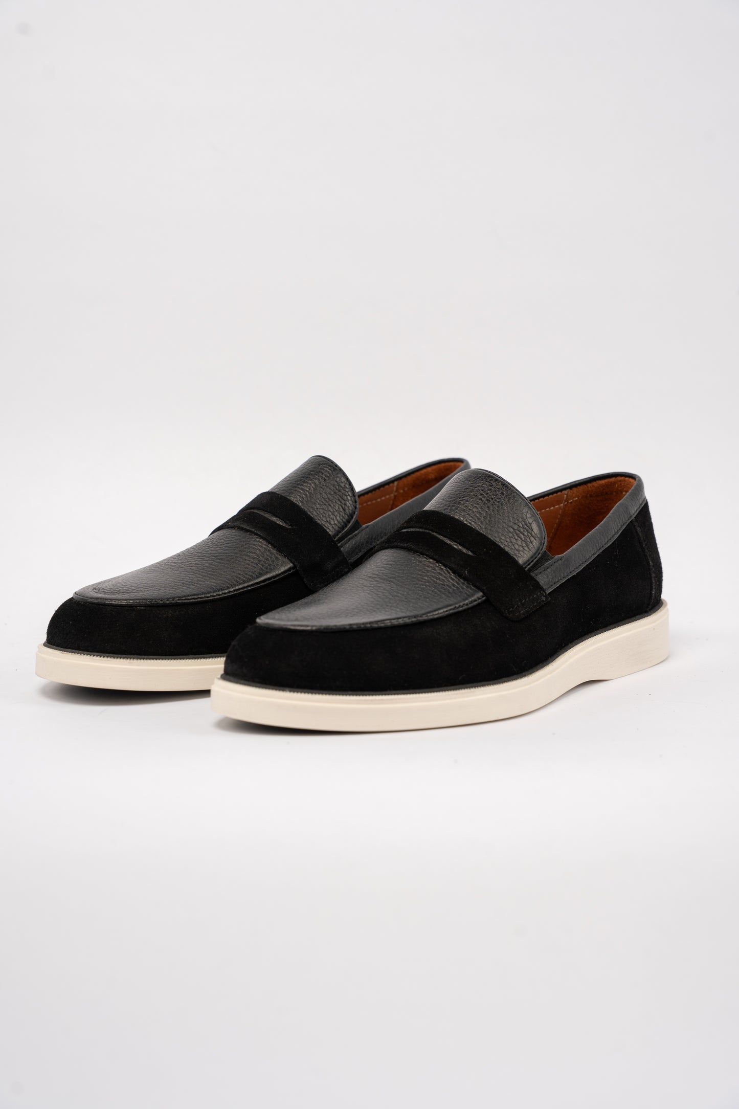 BLACK MIXED PENNY LOAFER