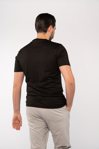 BLACK MERCERIZED TSHIRT