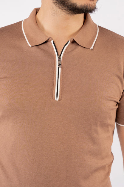 MOCHA WHITE LINE POLO