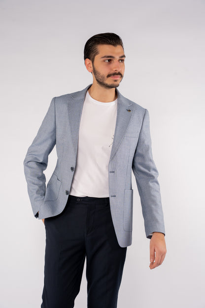NAVY MINIMAL ZIGZAG BLAZER