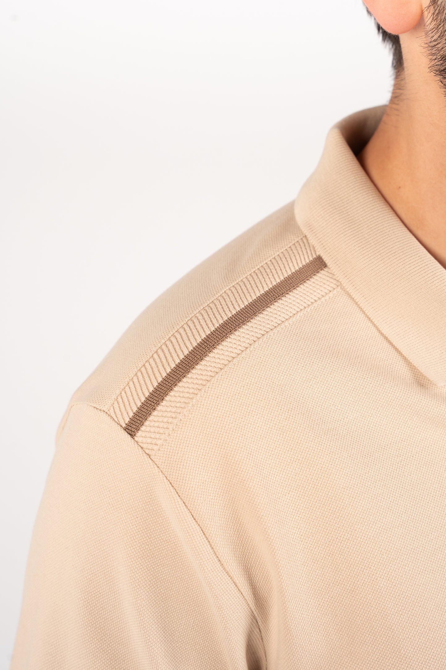 BEIGE CASUAL BUTTON POLO