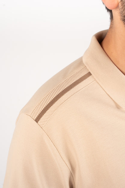 BEIGE CASUAL BUTTON POLO