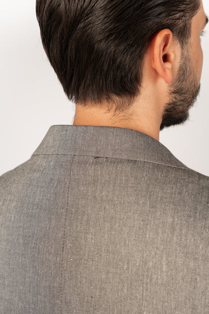 DARK GREY SEMI LINEN BLAZER