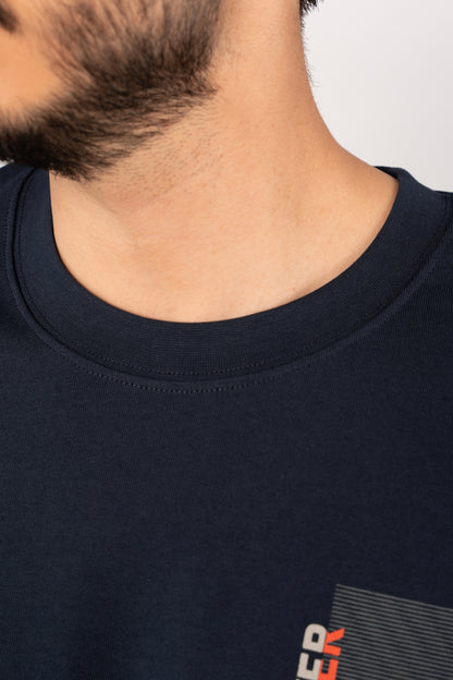 NAVY DISCOVER THICK RELAXED TSHIRT