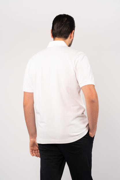 WHITE CASUAL BUTTON POLO