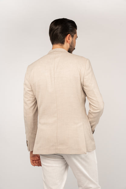 BEIGE SEMI LINEN BLAZER