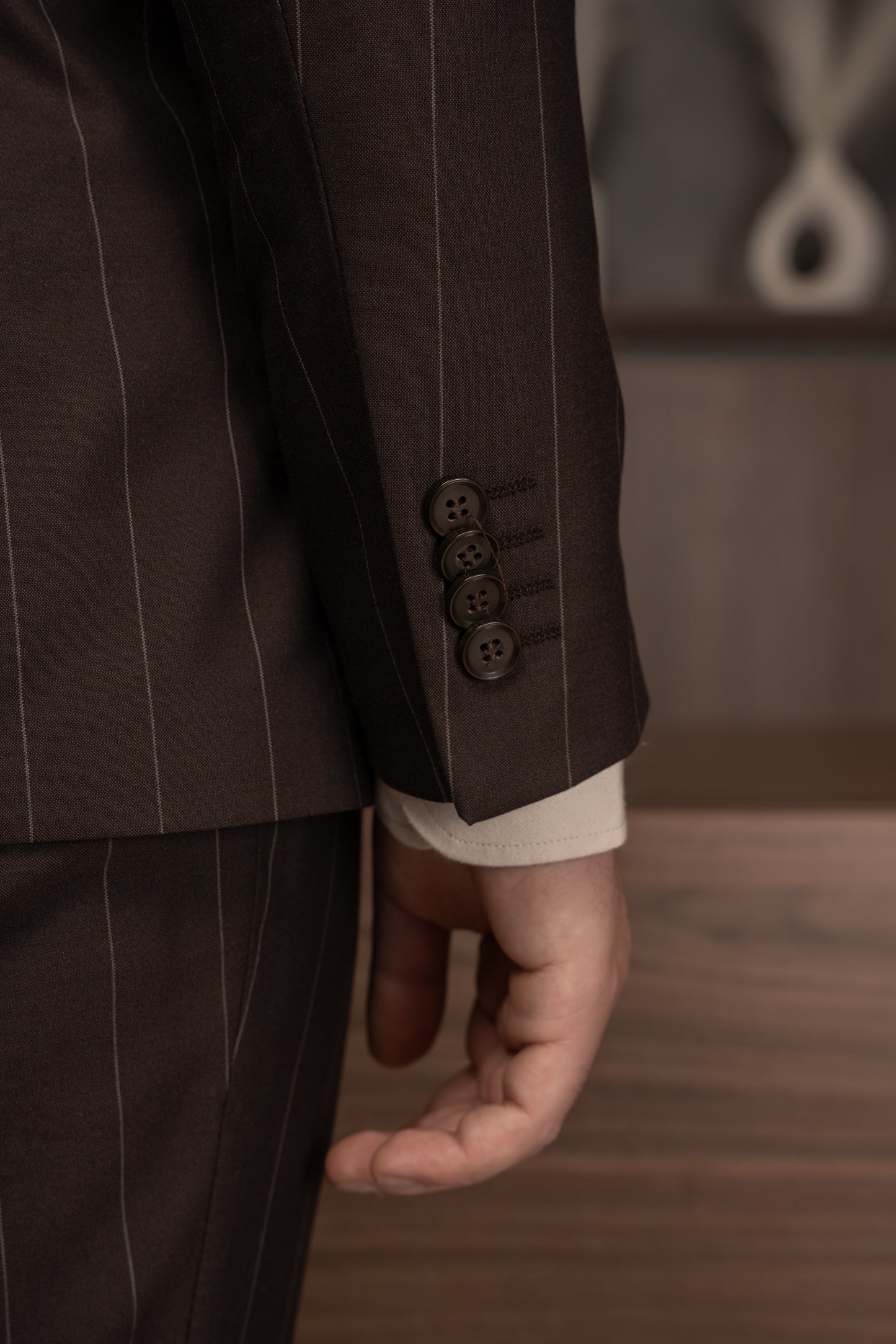 BROWN LINED DOBETTI SUIT