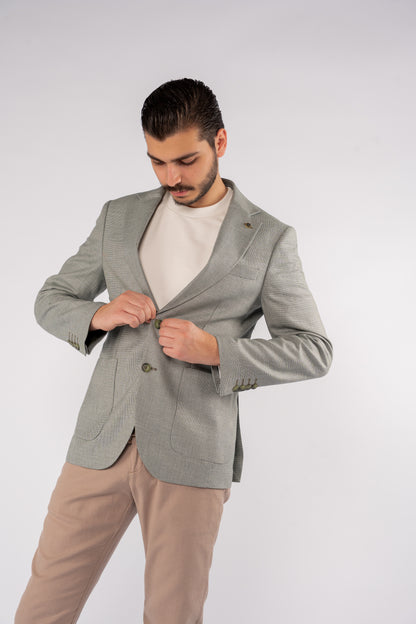 OLIVE MINIMAL ZIGZAG BLAZER
