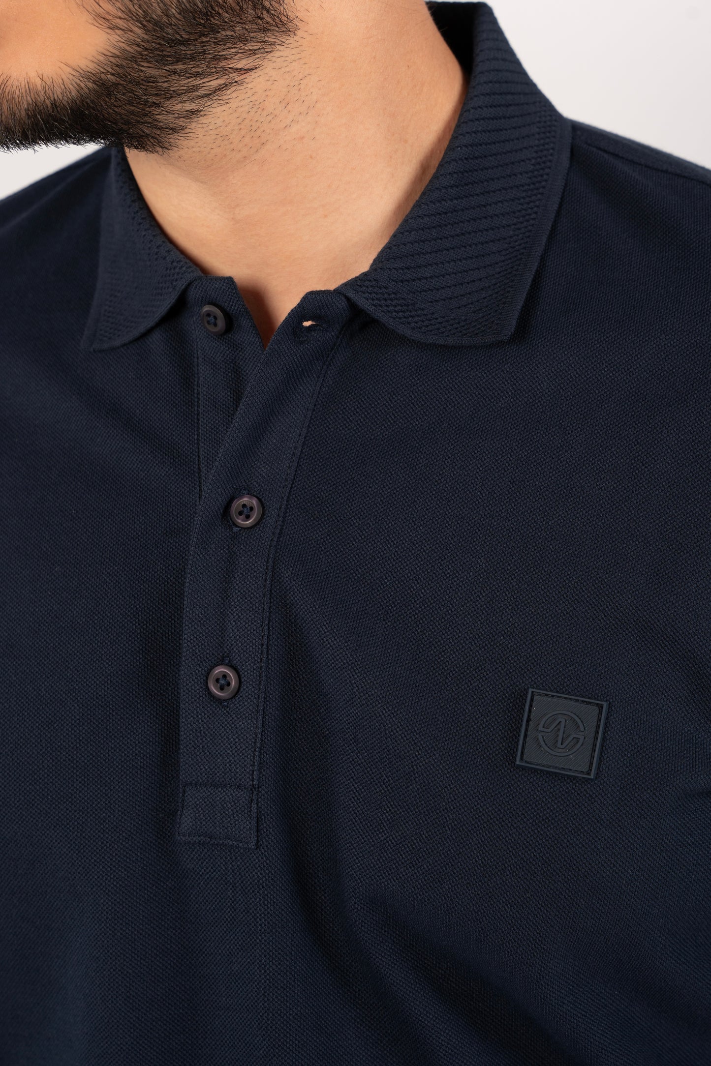 NAVY CASUAL BUTTON POLO