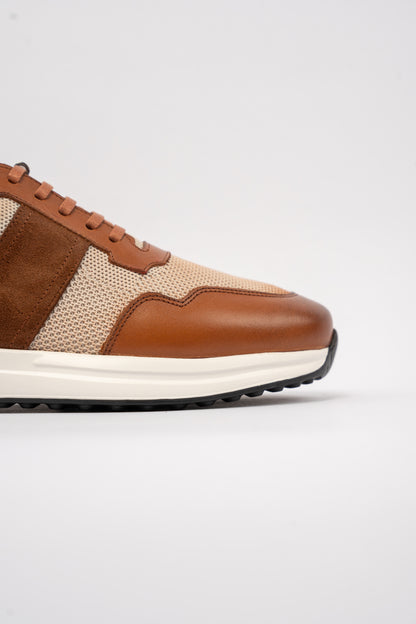 BEIGE HAVANA MIX MATERIAL SNEAKER