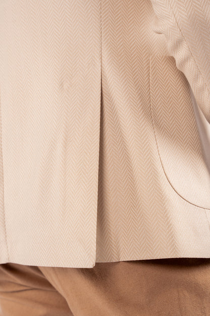 BEIGE ZIGZAG TEXTURE BLAZER