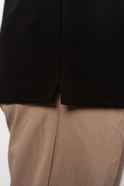 BLACK CASUAL BUTTON POLO