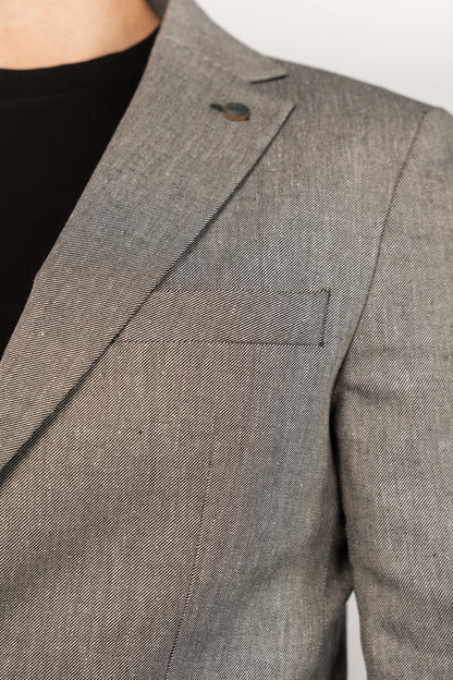 DARK GREY SEMI LINEN BLAZER