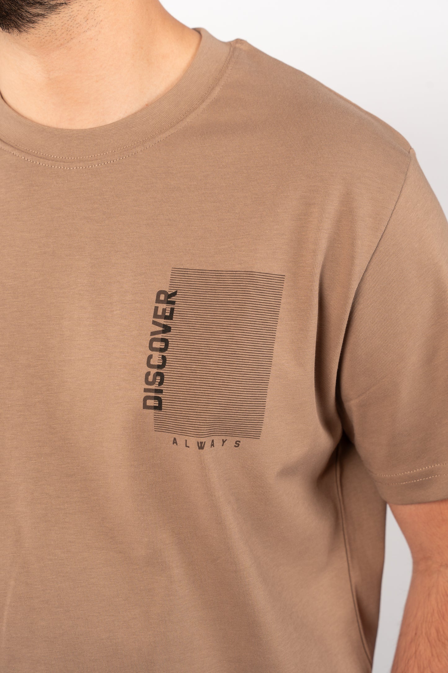 BEIGE DISCOVER THICK RELAXED TSHIRT