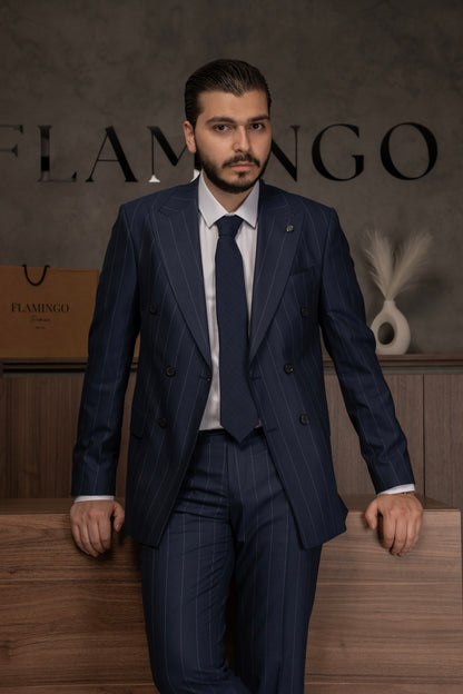 NAVY LINED DOBETTI SUIT