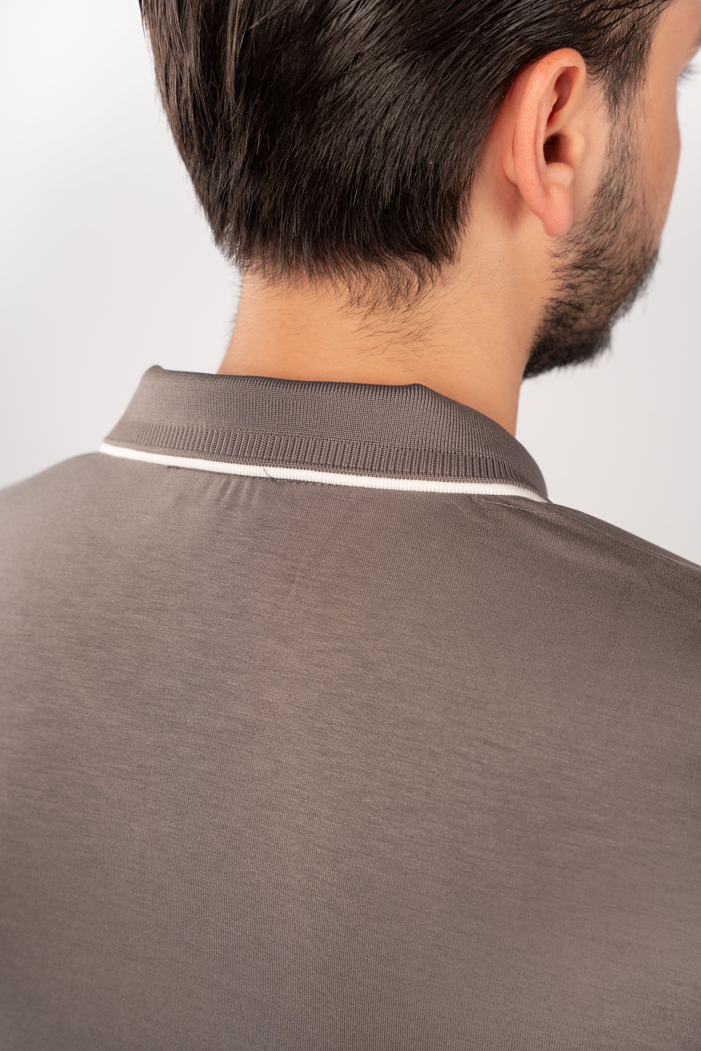 GREY CASUAL VNECK POLO